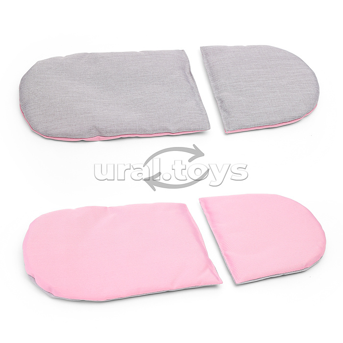 Коляска-люлька для кукол, металлическая, с корзиной, цвет серо-розовый