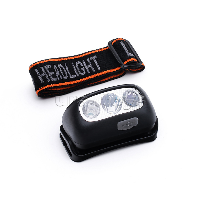 Фонарь налобный аккумуляторный, 400 мАч