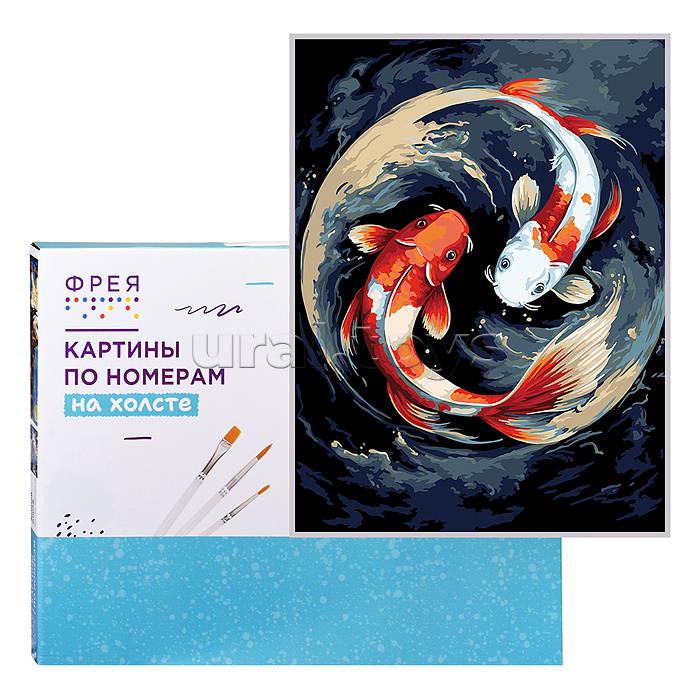 Набор для раскрашивания по номерам 40х30 "Японские карпы"