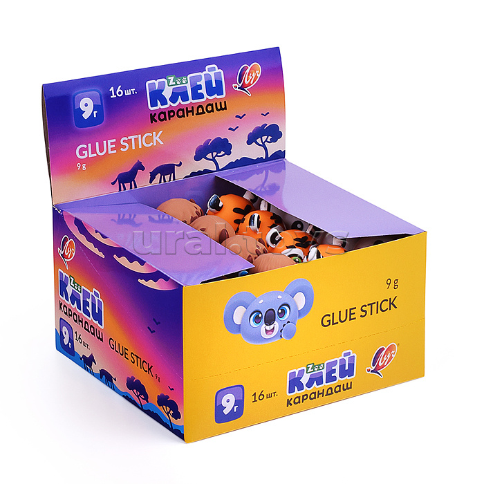 Клей-карандаш "ZOO" с фигурной крышкой, 9г Клей-карандаш "ZOO" с фигурной крышкой, 9г