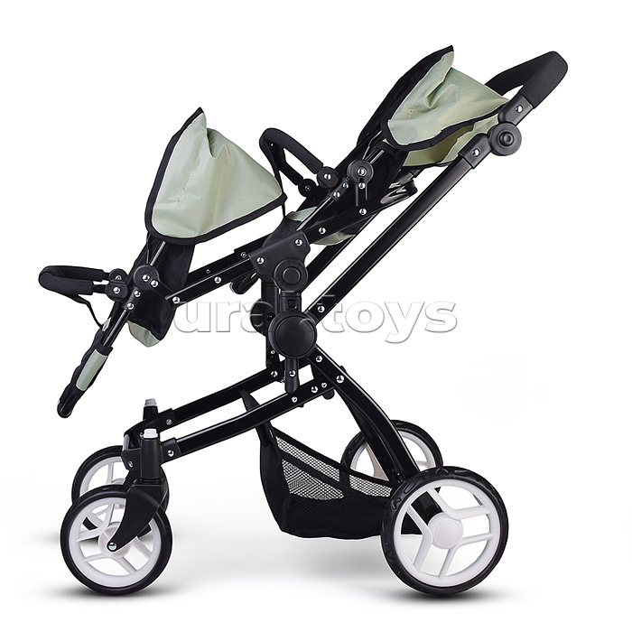 Коляская кукольная металлическая, для двойни, регулируемая посадка