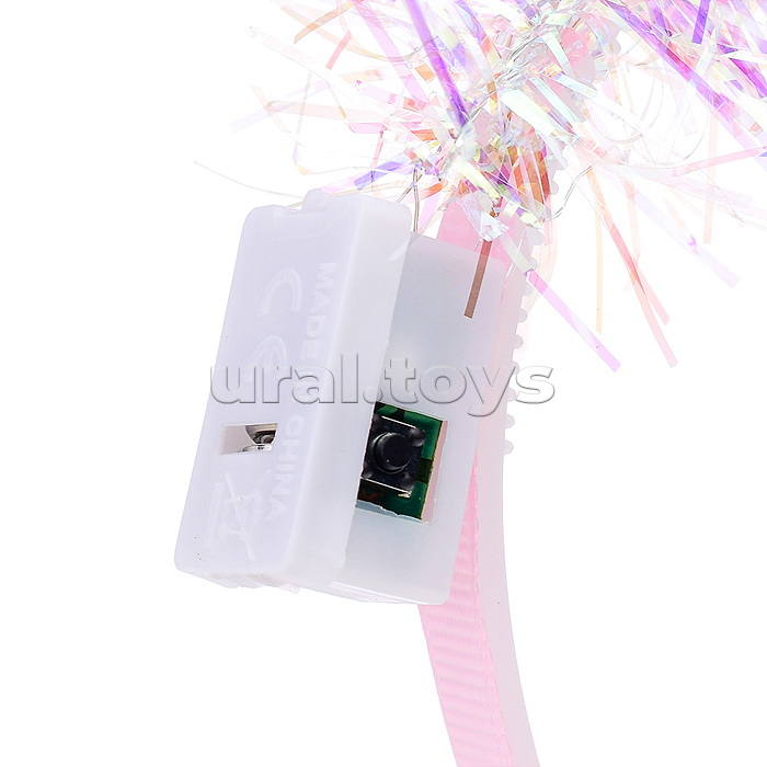 Ободок карнавальный "Бант" светящийся, в пакете