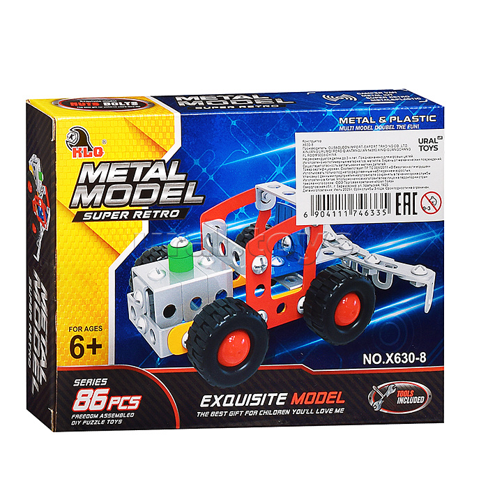 Конструктор металлический "Сельхозтехника" (86 дет.) в коробке