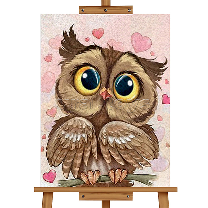 Набор для рисования "Картина по номерам 30х20 см. Влюблённая сова"