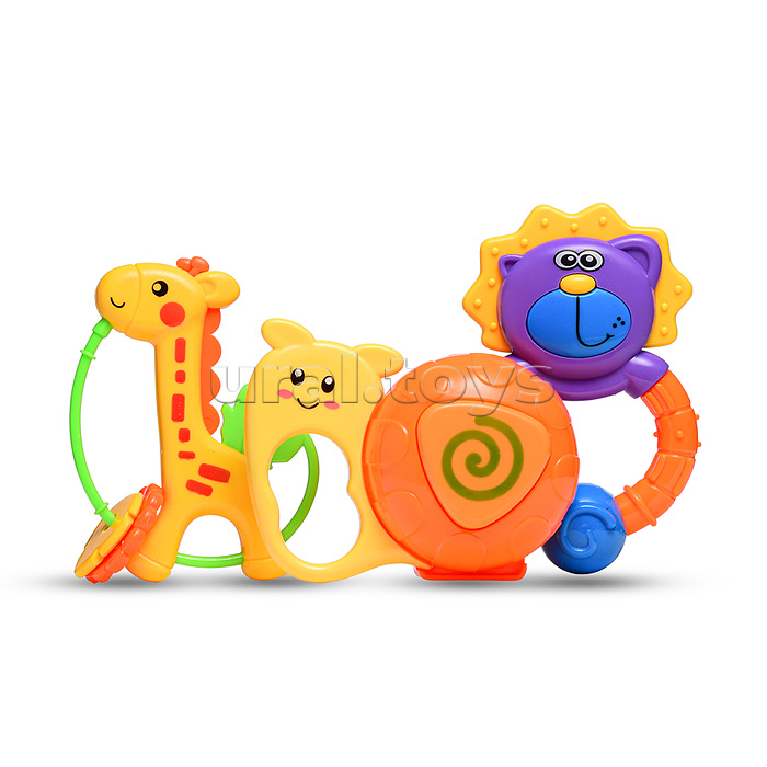 Набор погремушек "Веселье зверят" в пакете Набор погремушек "Веселье зверят" в пакете