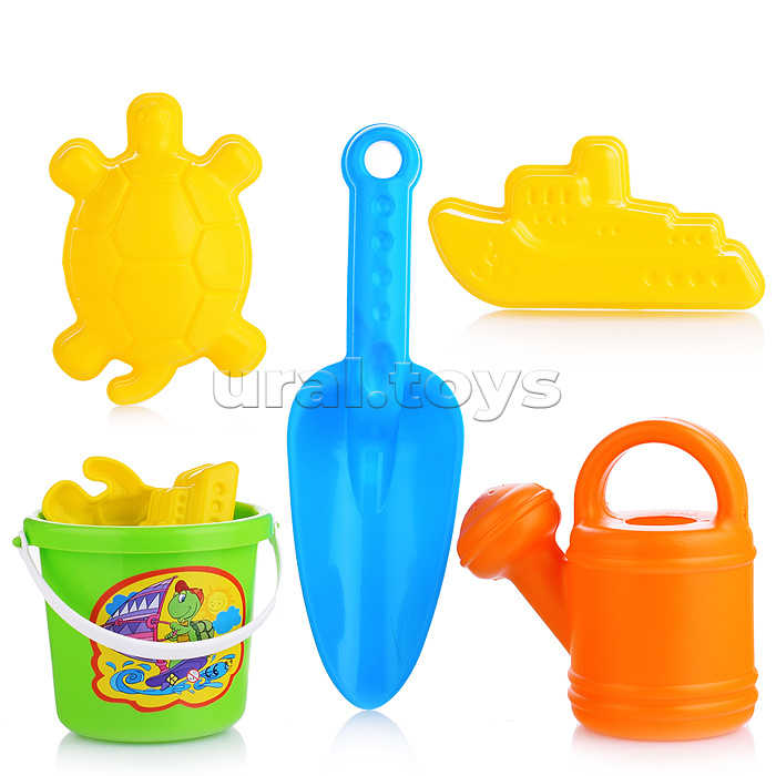 Комплект "Мини" (совок+2 формочки с лейкой мал.)