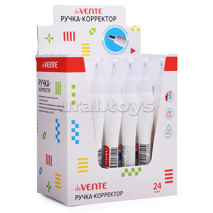 Ручка-корректор "Ultra Touch" 12 мл, быстросохнущая, трубчатая система подачи, в картонном дисплее с пластиковым поддоном