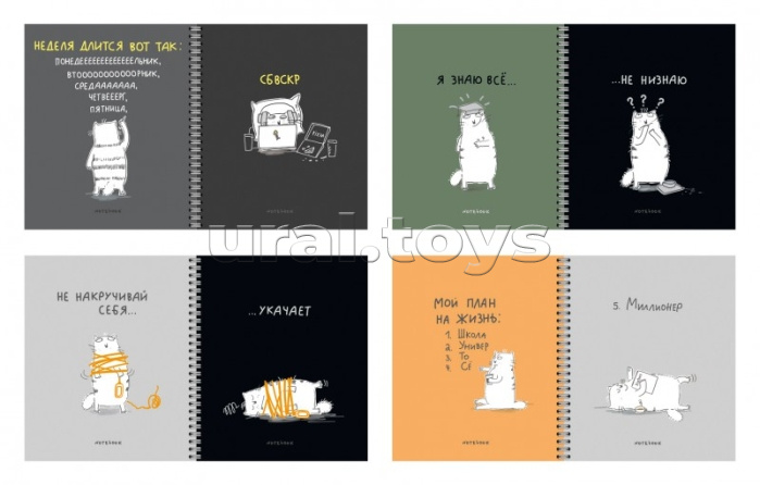 Тетрадь 96л. клетка/линия А5 гребень S Перевертыш "Я знаю все!" Премиум 4+0+Ламинация матовая