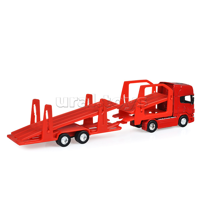 Набор 1:64, Грузовик Scania V8 R730 с тремя легковыми машинками Набор 1:64, Грузовик Scania V8 R730 с тремя легковыми машинками
