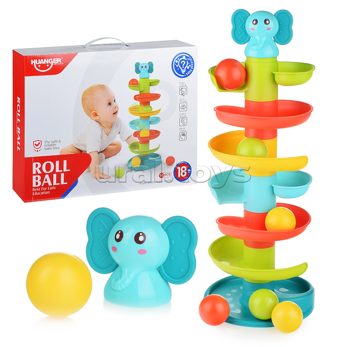 Развивающая игрушка горки "Слоник" в коробке