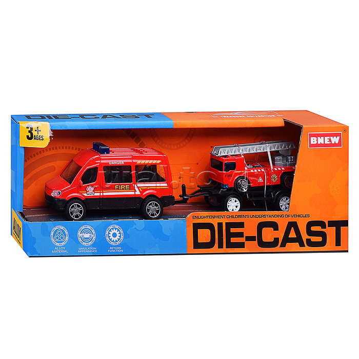 Машина "Пожарная служба" металл, в коробке