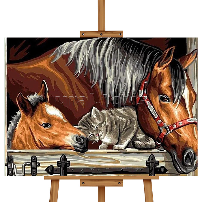 Картина по номерам "Верные друзья" 40*30 см.