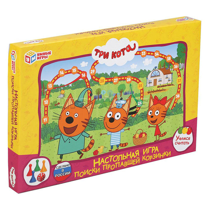 Настольная игра-ходилка "Три кота. Поиски пропавшей корзинки"