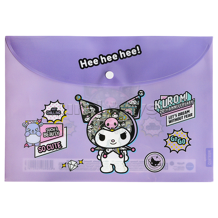 Папка-конверт на кнопке А4, пластик, "Куроми" 160 мкм Папка-конверт на кнопке А4, пластик, "Куроми" 160 мкм