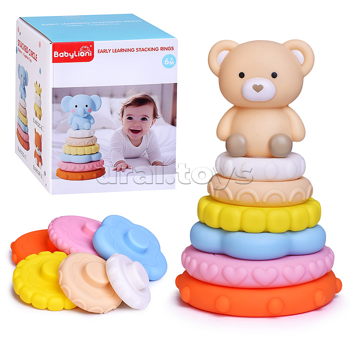 Пирамидка "Медвежонок" в коробке