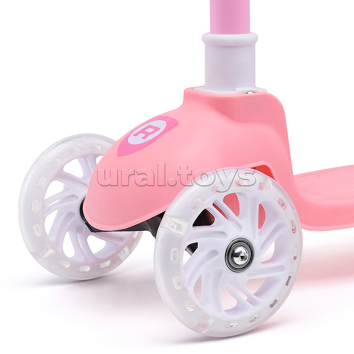 Самокат трёхколёсный ROCKET колёса PU, цвет розовый