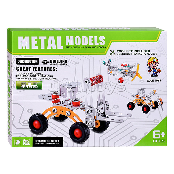 Конструктор "Трактор" (78 дет.) металл, в коробке