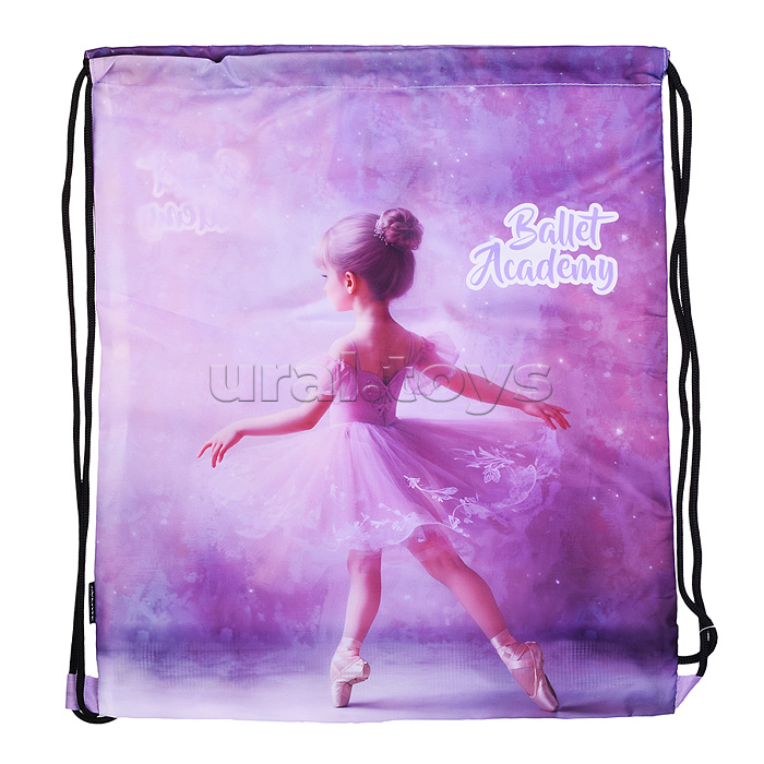 Сумка для сменной обуви "Ballet Academy" 40x47 см, водоотталкивающая ткань, на веревочной завязке, с вставкой из пластиковой сетки для вентиляции, с петлей для повеса и переноски