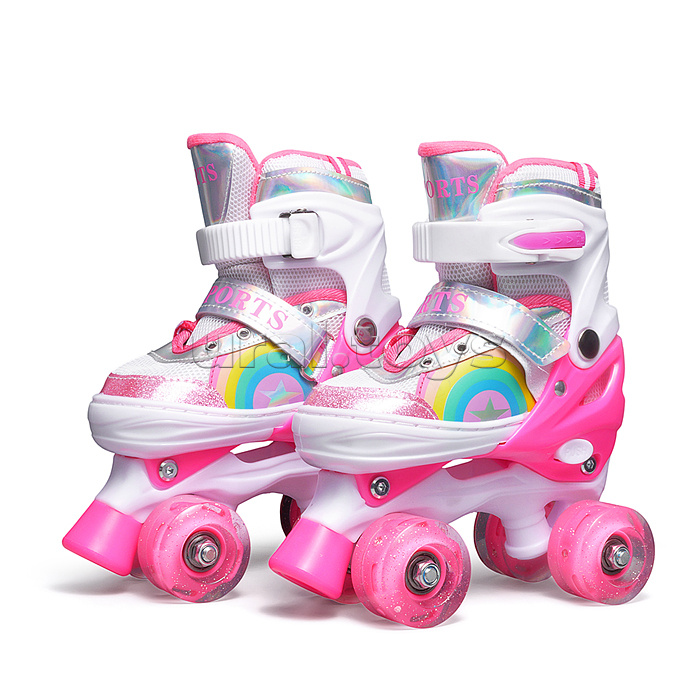 Ролики детские, размер S, 4 колеса (цвет розовый)