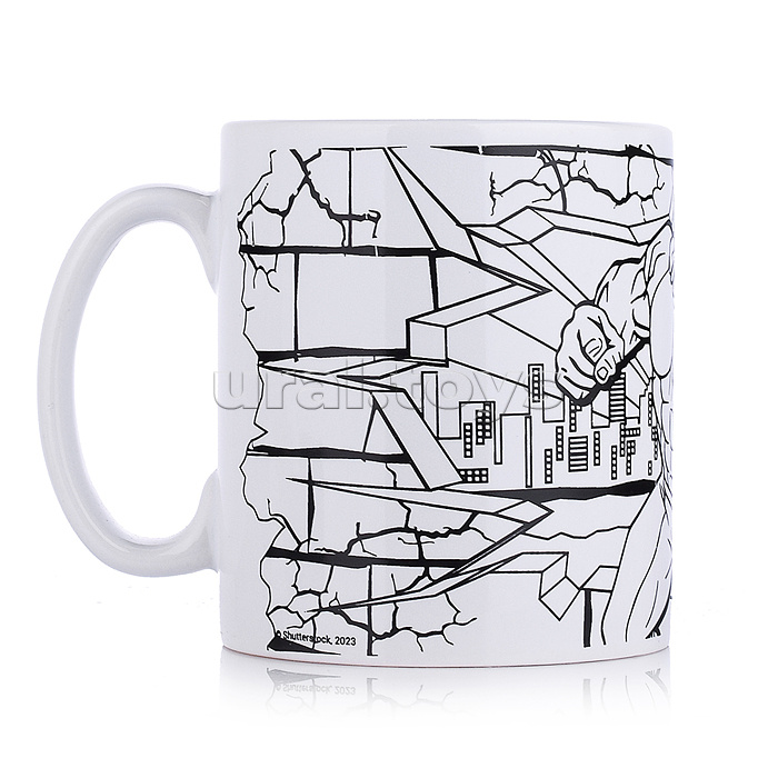 Кружка для росписи "Зеленый супер-герой"