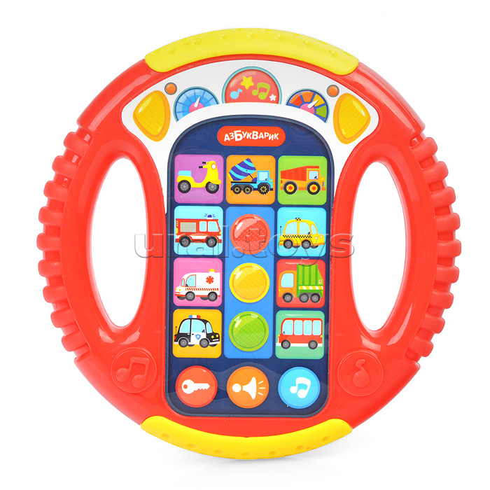 Музыкальный руль "Весёлые машинки" (красный)
