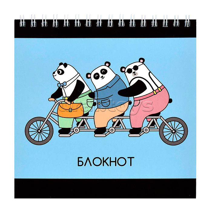 Блокнот, 140х140 мм, 60 л, арт. 61254 ТРИО / Блок - белый офсет 65 г/м², клетка, гребень, сплошной глянцевый УФ-лак,