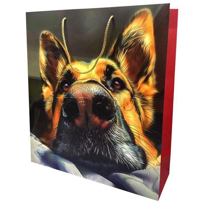 Пакет подарочный "Овчарка" ламинированный 35х40см, 210 гр/м2