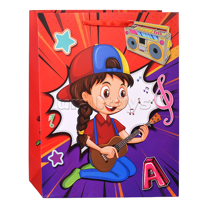 Пакет подарочный "Спортивные детки" 26*32*10,5 см.