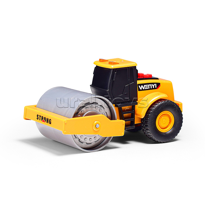 Машина "Бульдозер" с прицепои и катком, 1:32 (свет, звук) в коробке