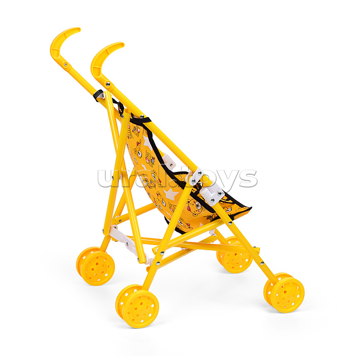 Коляска для кукол, трость (пластик, складная, прогулочная, цвет желтый)