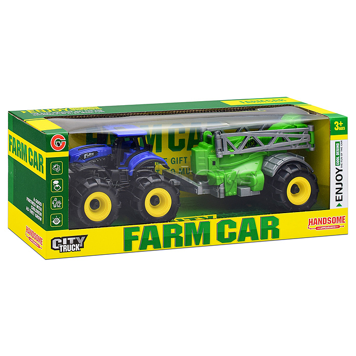 Трактор "Фермерский" с сеялкой, в коробке