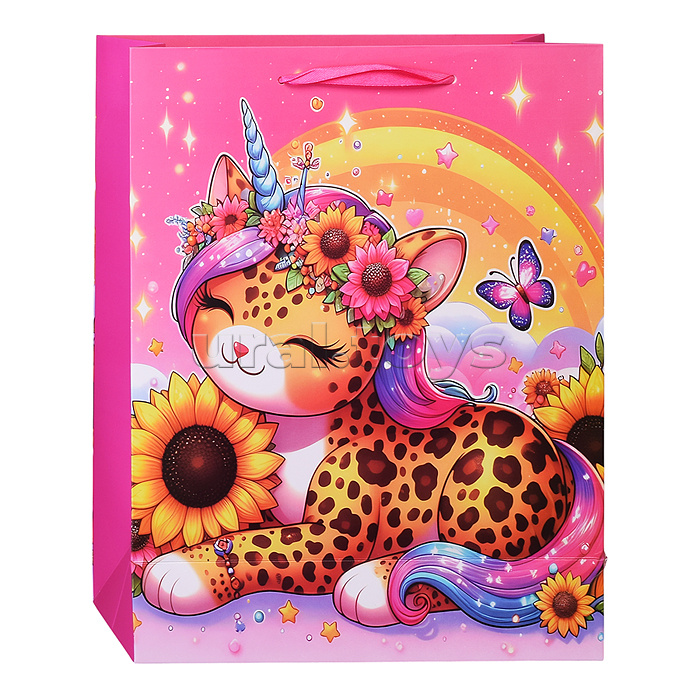 Пакет подарочный "Милые зверята" 26*32*10,5 см.