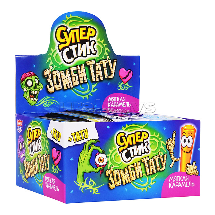 Мягкая карамель "Супер стик с тату зомби" 5гр*40шт
