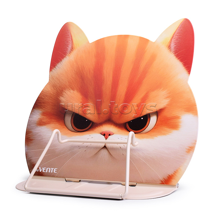 Подставка для учебников и книг "Angry Cat" 17x18,5 см, металлическая окрашенная, в форме кота, вес 290 г, с противоскользящими ножками, с полноцветным рисунком, в пластиковом пакете с европодвесом