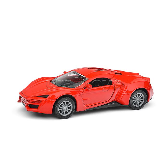 Красная инерционная спортивная машинка die-cast,1:32, открывающиеся двери Красная инерционная спортивная машинка die-cast,1:32, открывающиеся двери