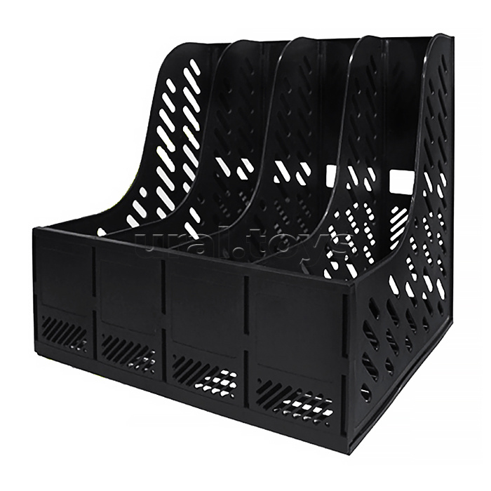 Вертикальный накопитель 4-х секционный "Attomex" размер 30,1x32x26,5 см, черный