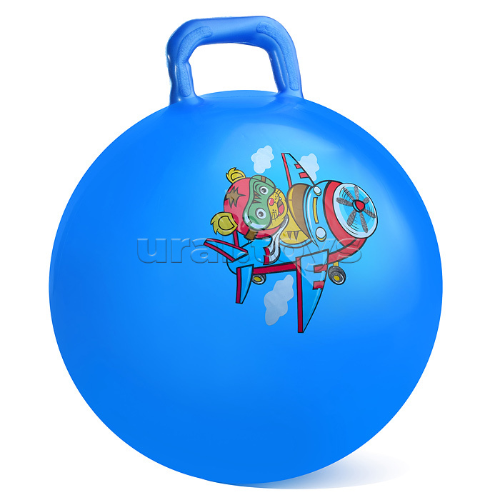 Мяч с ручкой 65см "Зверята на транспорте"