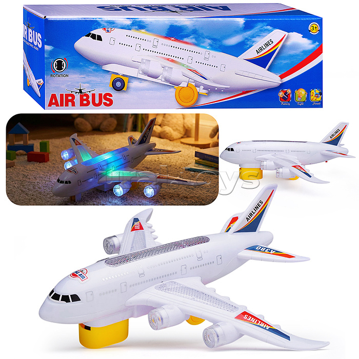 Самолет "Пассажирский самолет" на батарейках, в коробке