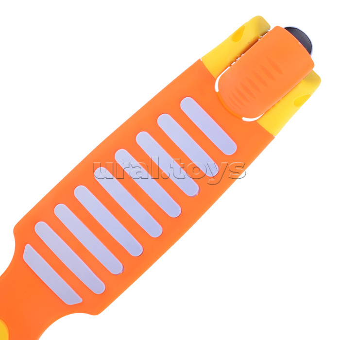 Самокат 3-х кол., оранжевый, светящиеся колёса, PU, ABEC 7, в коробке