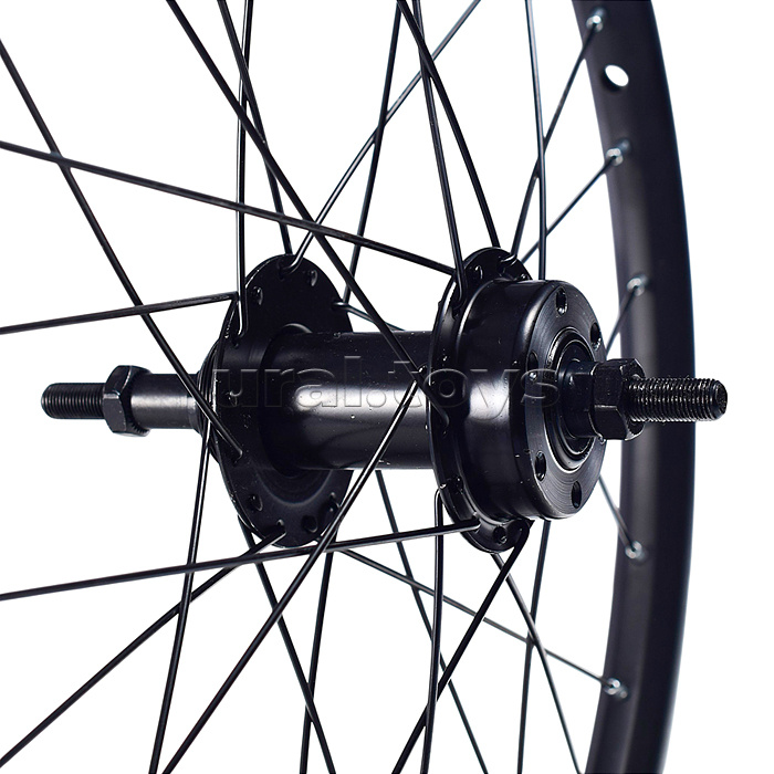 Колесо велосипедное 20" заднее в сборе, алюминий, под трещ, диск 6-болт, без гаек