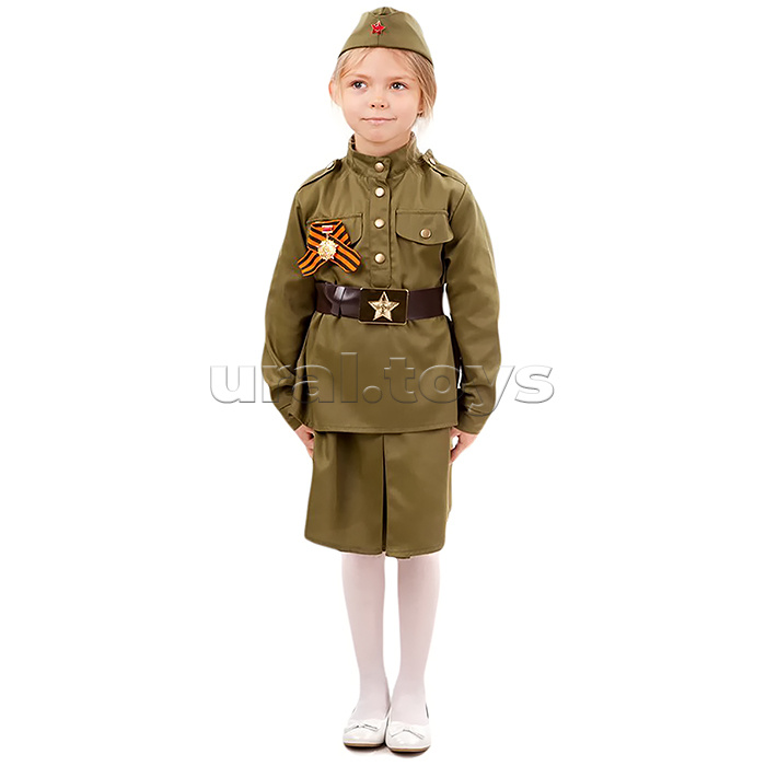 Костюм "Солдатка"(гимнастерка, юбки, пилотка, ремень) размер 164-88
