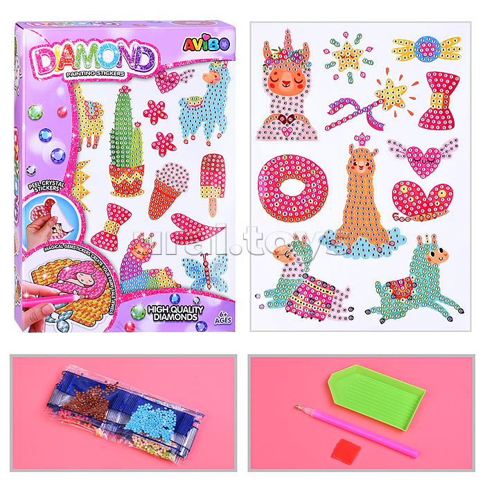 Мозаика алмазная "В мире альпак" в коробке