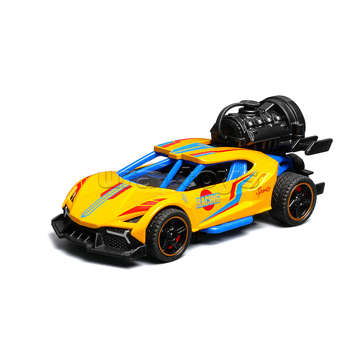 Гоночная машинка свет, звук с имитацией дыма, 1:32, Speed Racing, желтая