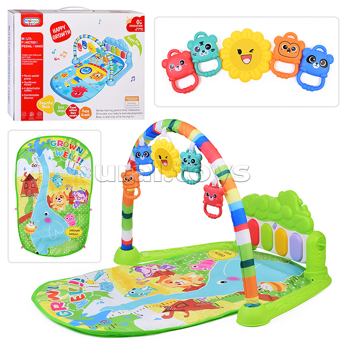 Коврик развивающий "Забавные друзья" с ростомером, в коробке