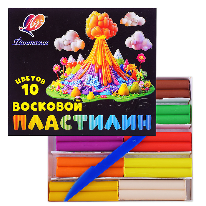 Пластилин восковой 10 цв. "Фантазия" Пластилин восковой 10 цв. "Фантазия"