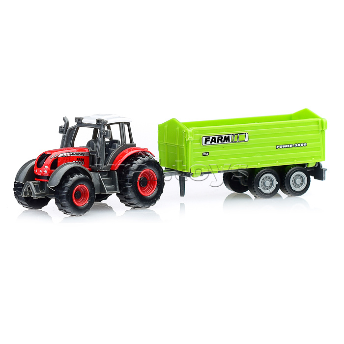 Трактор с прицепом, в коробке