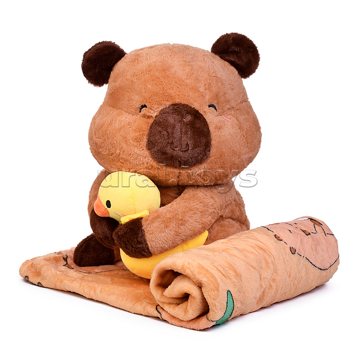 Мягкая игрушка "Капибара" с пледом