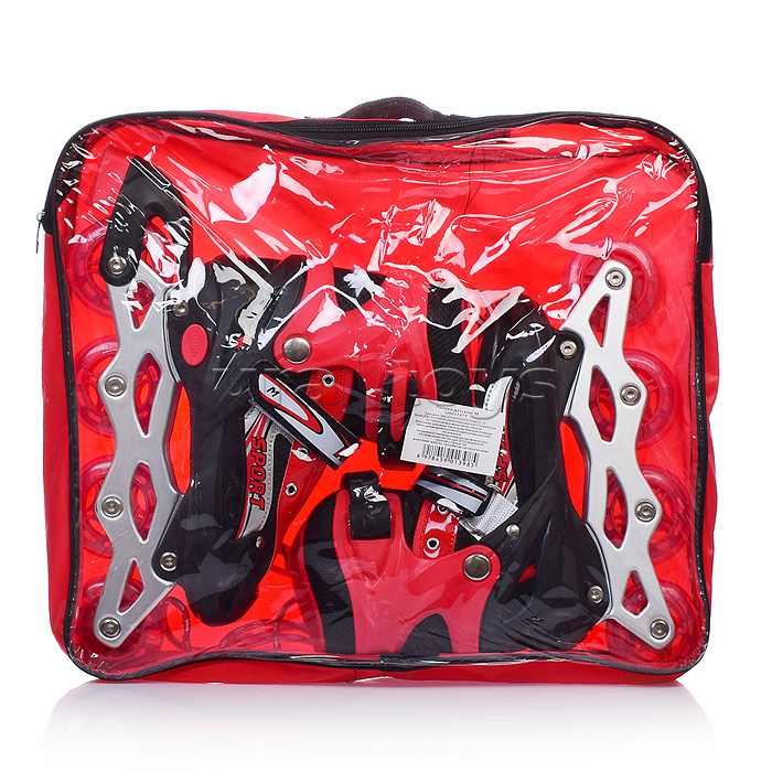 Ролики детские (размер М) красные, в сумке