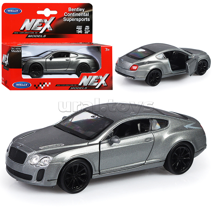 Машинка 1:38  Bentley Continental Supersports, пруж. мех., цвет в асс.