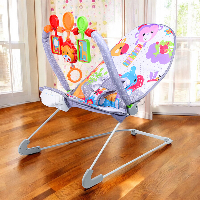 Шезлонг детский "Зоопарк-2" в коробке